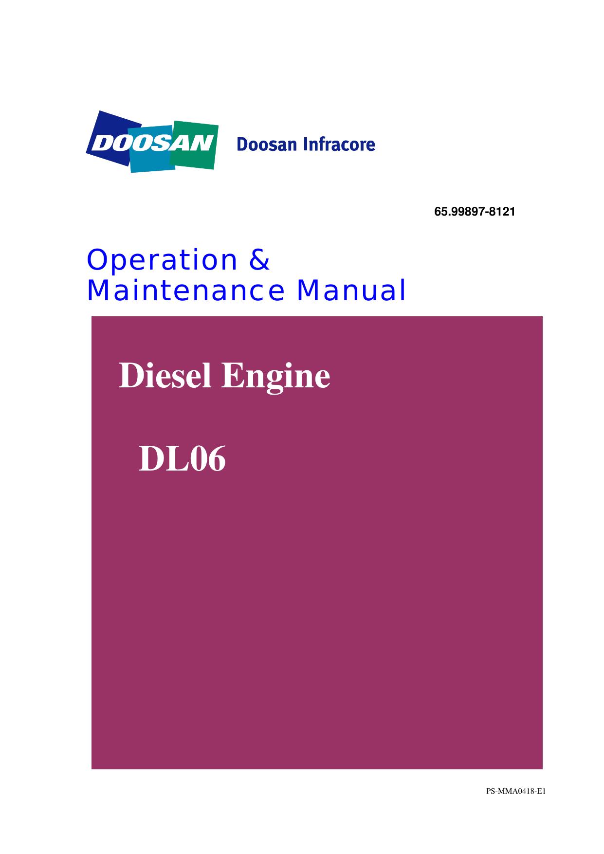 DL06 Engine Operation and Maintenance Manual Daewoo Doosan